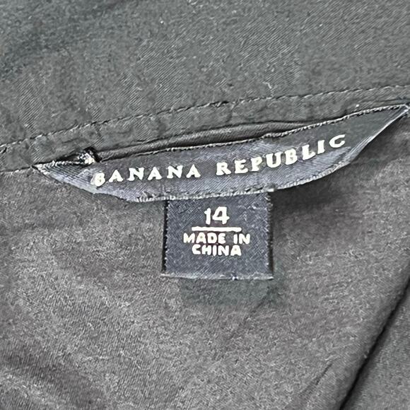 Banana Republic Black A-Line Woven Cotton Skirt Floral‎ Embroidered Knee 14 - Picture 8 of 10